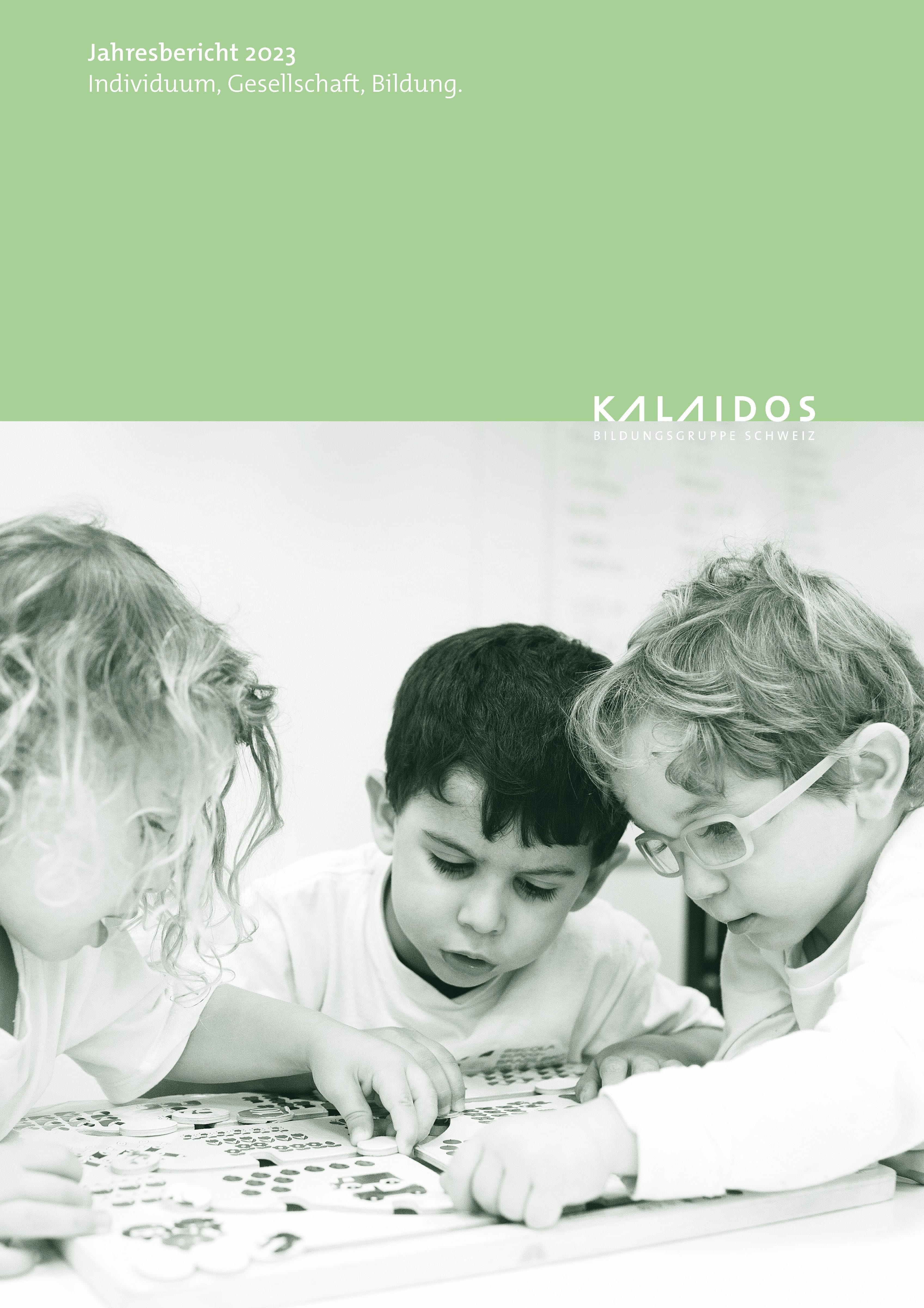 Titelbild Jahresbericht 2023 der Kalaidos Bildungsgruppe Schweiz